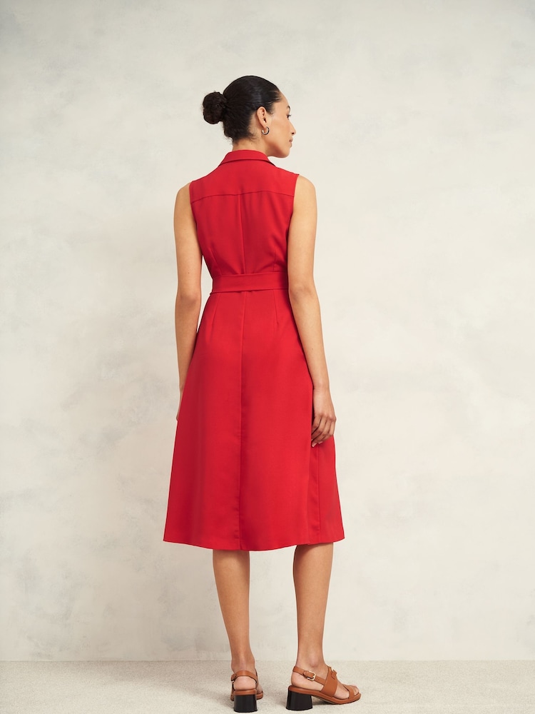 Hobbs Red Petite Sandra Dress - Image 2 of 4