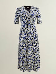 Hobbs Blue Frankie Jersey Dress - Image 4 of 4