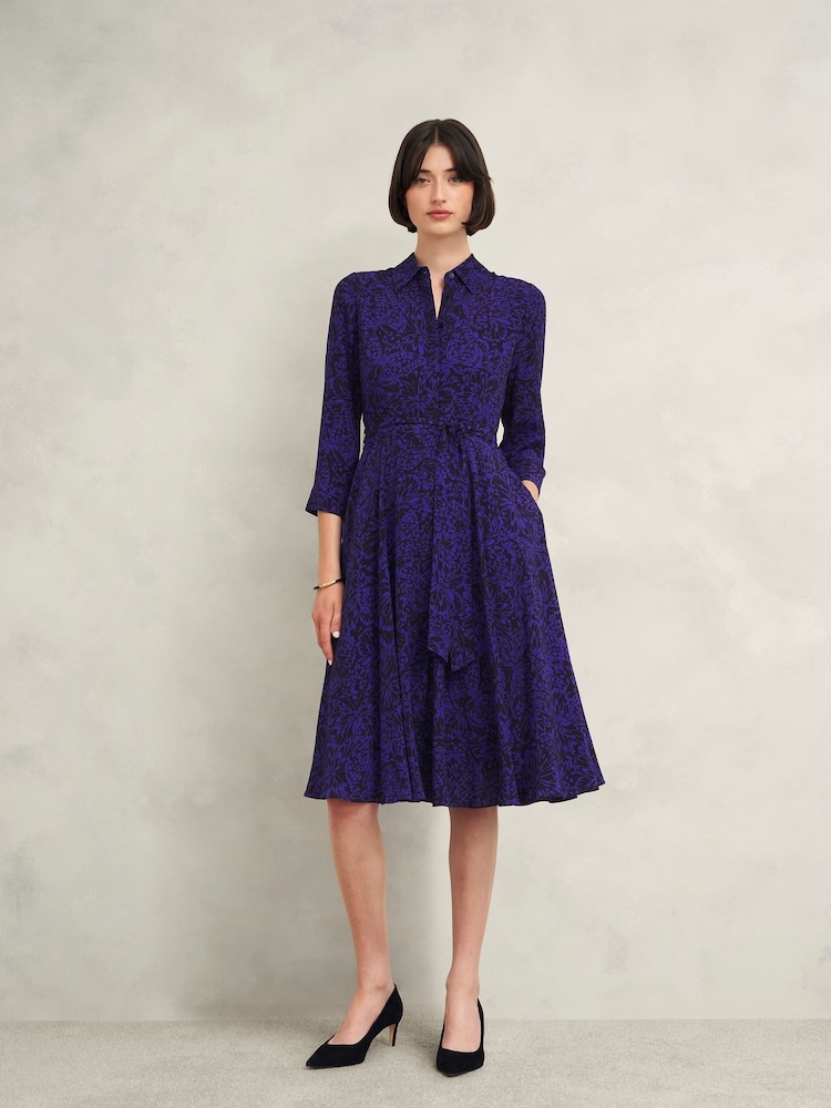 Hobbs Blue Petite Lainey Dress - Image 1 of 4
