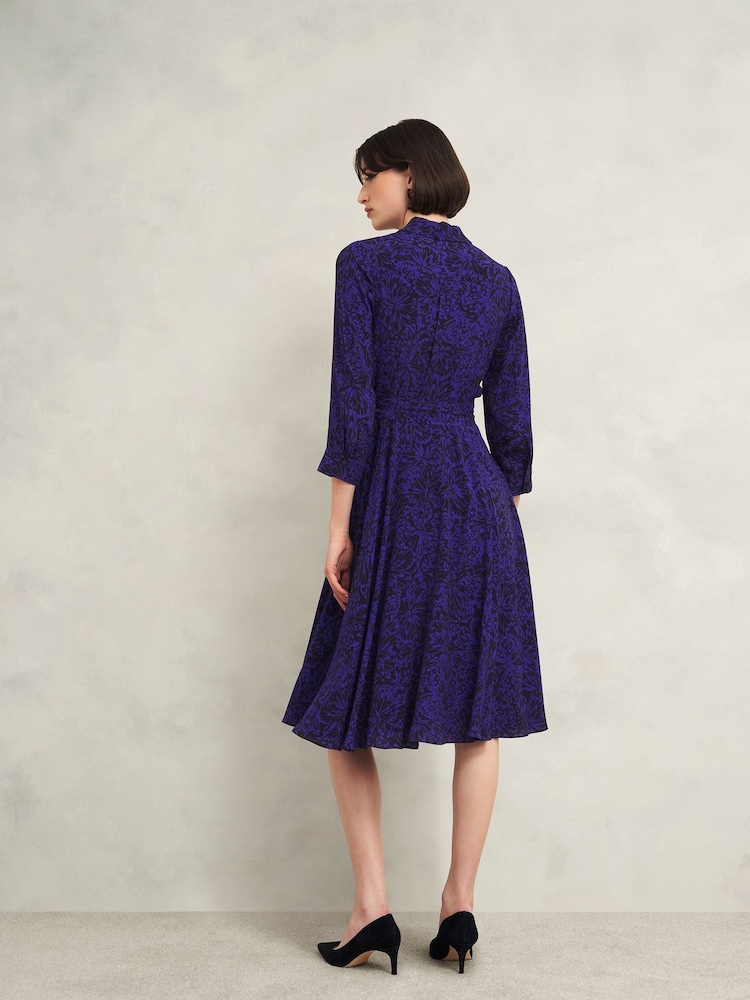 Hobbs Blue Petite Lainey Dress - Image 2 of 4 Hobbs Blue Petite Lainey Dress - Image 2 of 4
