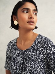 Hobbs Blue Jacqueline Printed Top - Image 3 of 4