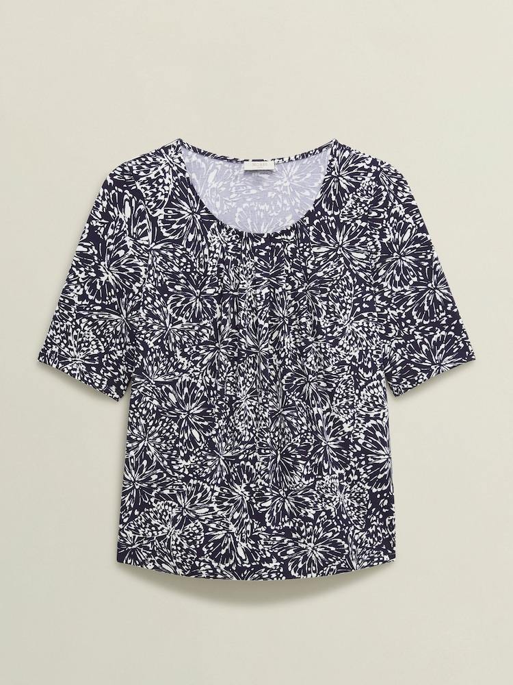 Hobbs Blue Jacqueline Printed Top - Image 4 of 4 Hobbs Blue Jacqueline Printed Top - Image 4 of 4