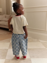 Denim Checkerboard 100% Cotton Jeans and Cherry T-Shirt Set (3mths-7yrs) - Image 4 of 5