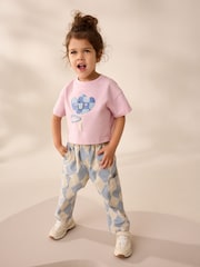 Blue/Lilac 100% Cotton T-Shirt and Trousers Set (3mths-7yrs) - Image 1 of 10