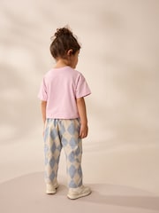 Blue/Lilac 100% Cotton T-Shirt and Trousers Set (3mths-7yrs) - Image 3 of 10