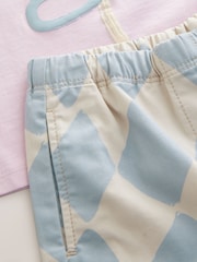 Blue/Lilac 100% Cotton T-Shirt and Trousers Set (3mths-7yrs) - Image 9 of 10