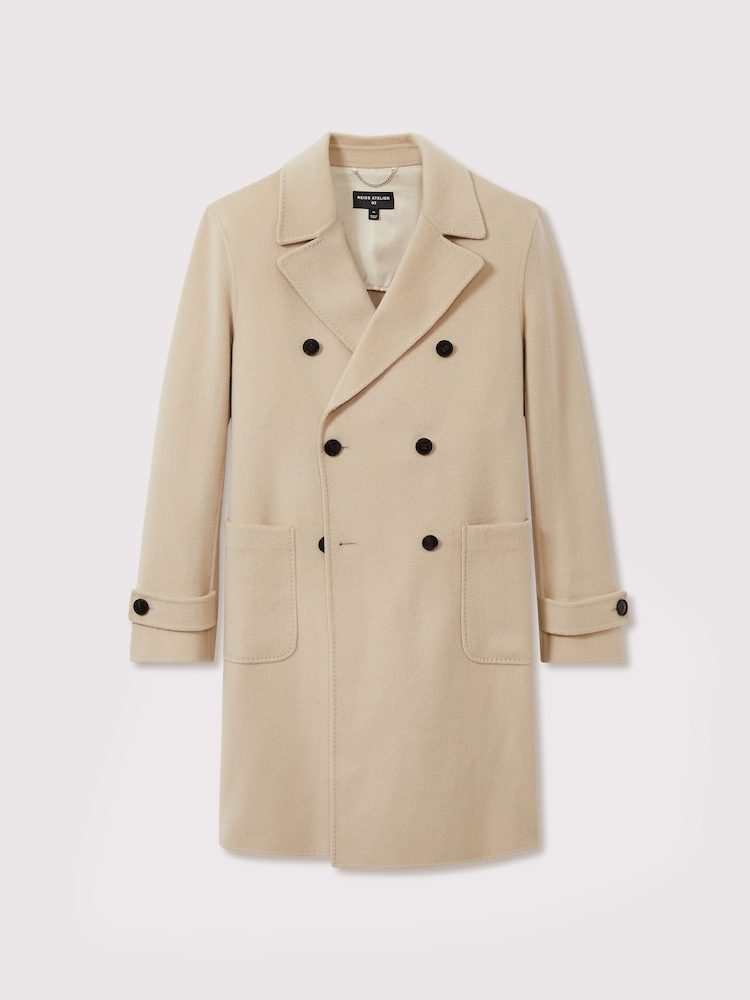 Reiss Camel Genoa Atelier Wool-Cashmere Double-Breasted Coat - Image 2 of 6 Reiss Camel Genoa Atelier Wool-Cashmere Double-Breasted Coat - Image 2 of 6
