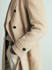 Reiss Camel Genoa Atelier Wool-Cashmere Double-Breasted Coat - Image 3 of 6