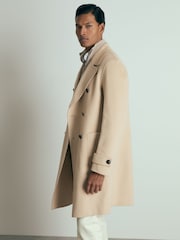Reiss Camel Genoa Atelier Wool-Cashmere Double-Breasted Coat - Image 4 of 6