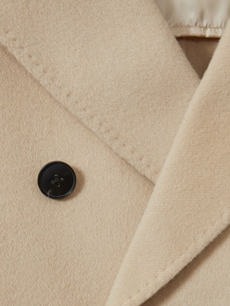 Reiss Camel Genoa Atelier Wool-Cashmere Double-Breasted Coat - Image 6 of 6