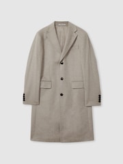 Reiss Oatmeal Tycho Atelier Cashmere Single-Breasted Overcoat - Image 2 of 5