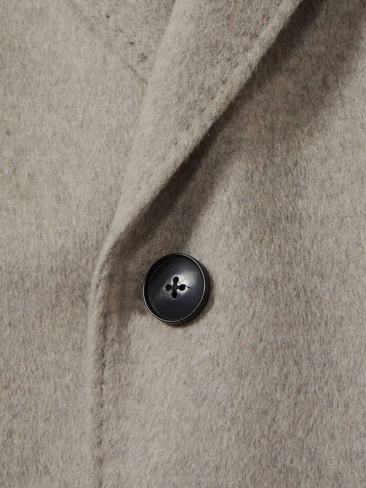 Reiss Oatmeal Tycho Atelier Cashmere Single-Breasted Overcoat - Image 5 of 5