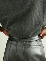 Reiss Dark Silver Kerri Slim Leg Metallic Jeans - Image 5 of 7
