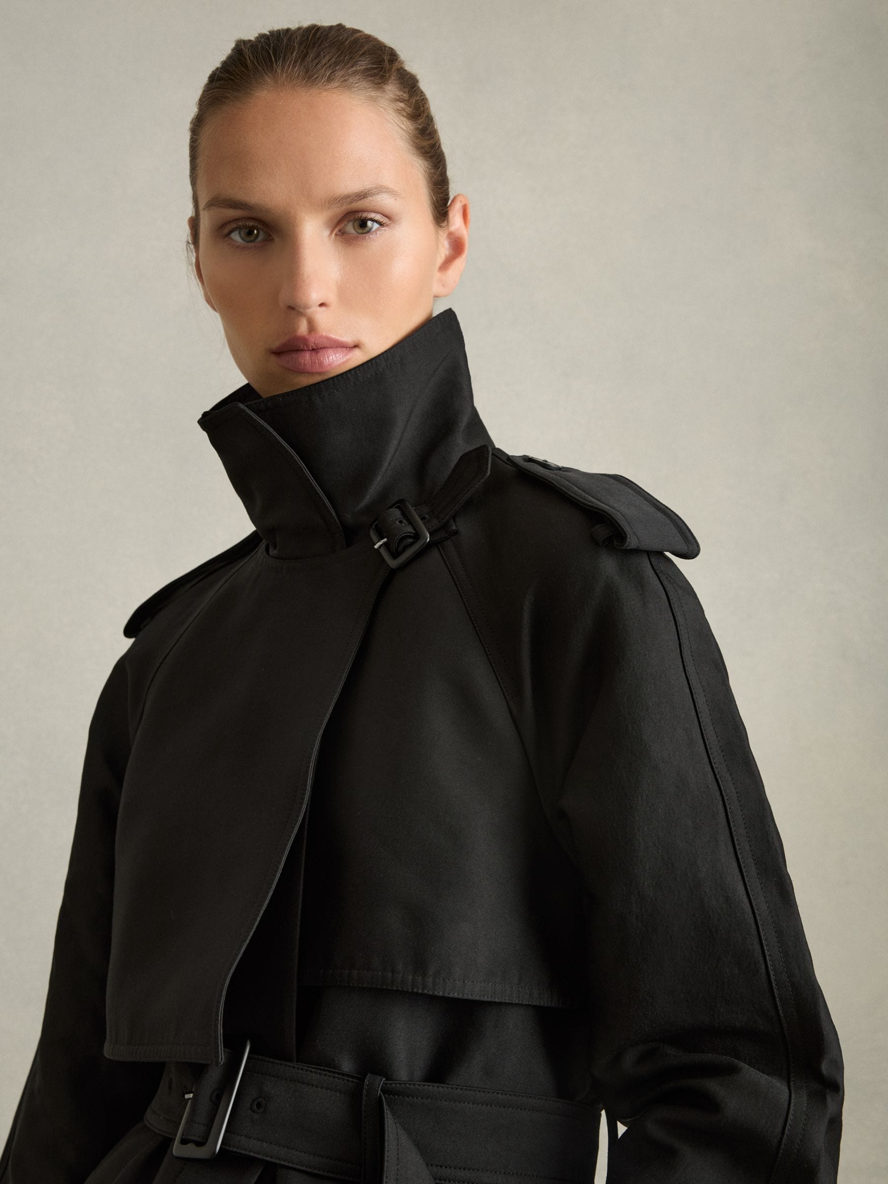【海外限定】REISSジャケット☆August Gabardine Trench Coach Buy Reiss Black August Gabardine Trench Coat with Cotton
