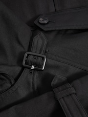 Reiss Black August Gabardine Trench Coat with Cotton - Image 6 of 6