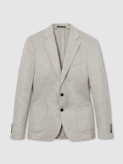Reiss Grey Melange Malpensa Atelier Single-Breasted Suit Jacket - Image 2 of 5