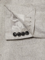Reiss Grey Melange Malpensa Atelier Single-Breasted Suit Jacket - Image 5 of 5