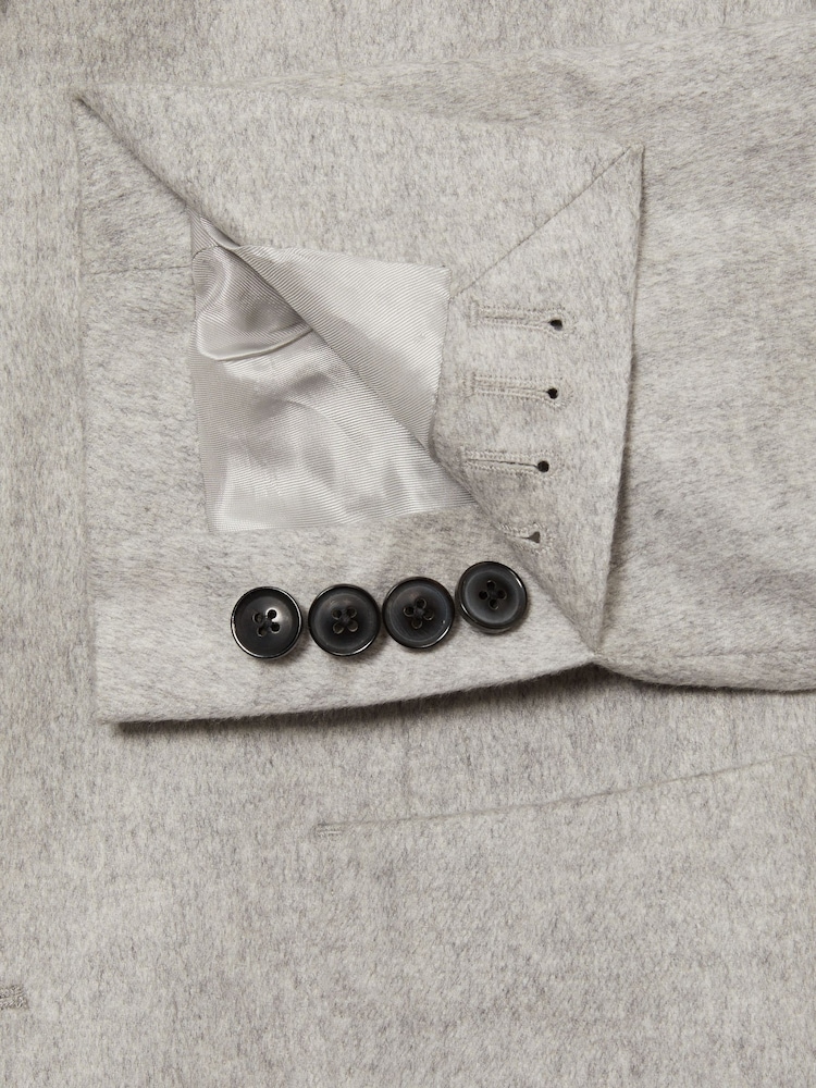 Reiss Grey Melange Malpensa Atelier Single-Breasted Suit Jacket - Image 5 of 5