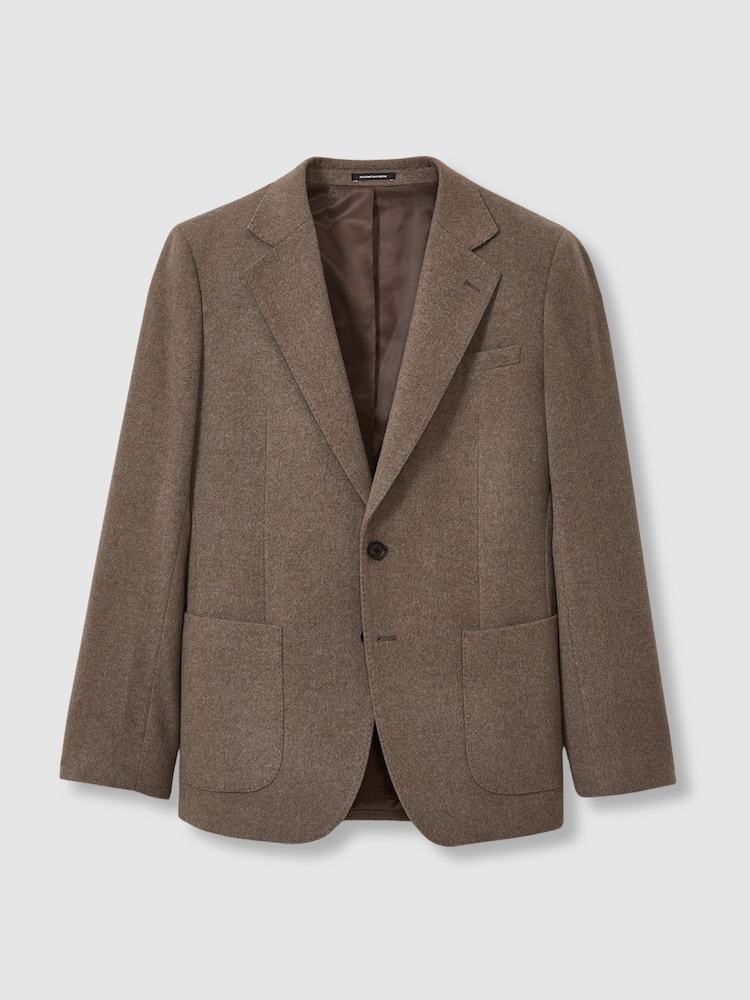 Reiss Mocha Brown Malpensa Atelier SIngle-Breasted Suit Jacket - Image 2 of 5 Reiss Mocha Brown Malpensa Atelier SIngle-Breasted Suit Jacket - Image 2 of 5