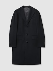 Reiss Navy Tycho Atelier Cashmere Single-Breasted Overcoat - Image 2 of 6