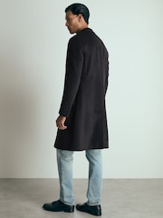 Reiss Navy Tycho Atelier Cashmere Single-Breasted Overcoat - Image 5 of 6