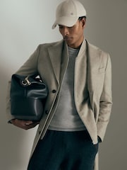 Reiss Oatmeal Guardia 100% Cashmere Bomber Jacket - Image 6 of 7