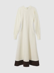 Reiss Ivory Caprice Wool-Blend Hybrid Knitted Midi Dress - Image 2 of 6
