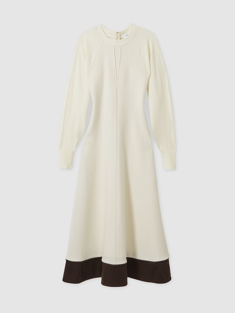 Reiss Ivory Caprice Wool-Blend Hybrid Knitted Midi Dress - Image 2 of 6