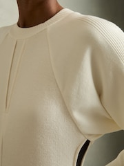 Reiss Ivory Caprice Wool-Blend Hybrid Knitted Midi Dress - Image 4 of 6
