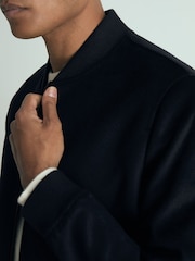 Reiss Navy Guardia 100% Cashmere Bomber Jacket - Image 4 of 6