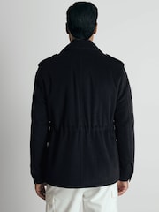 Reiss Navy Firenze Atelier Felted-Cashmere Field Jacket - Image 5 of 7