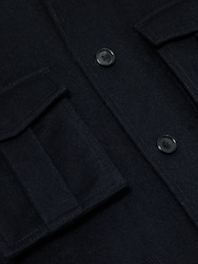 Reiss Navy Firenze Atelier Felted-Cashmere Field Jacket - Image 7 of 7