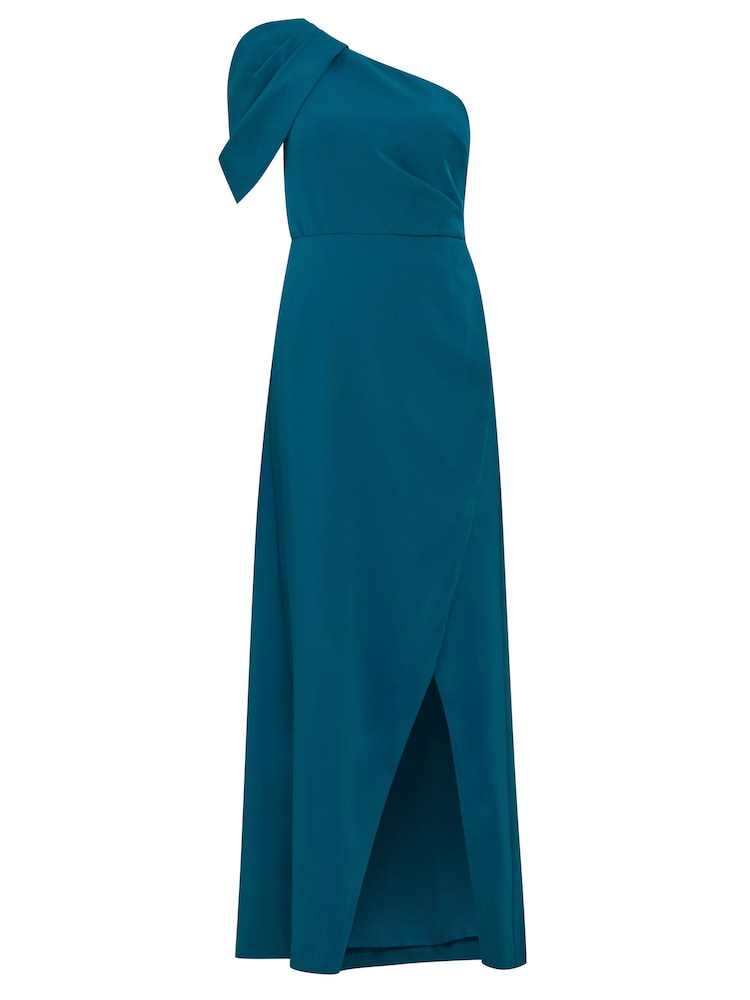 Gina Bacconi Blue Tori One Shoulder Stretch Crepe Maxi Dress - Image 5 of 5