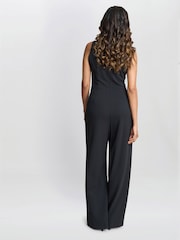 Gina Bacconi Dottie Wrap Effect Black Jumpsuit - Imagen 2 de 5