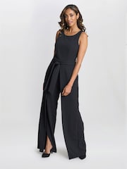 Gina Bacconi Dottie Wrap Effect Black Jumpsuit - Imagen 3 de 5