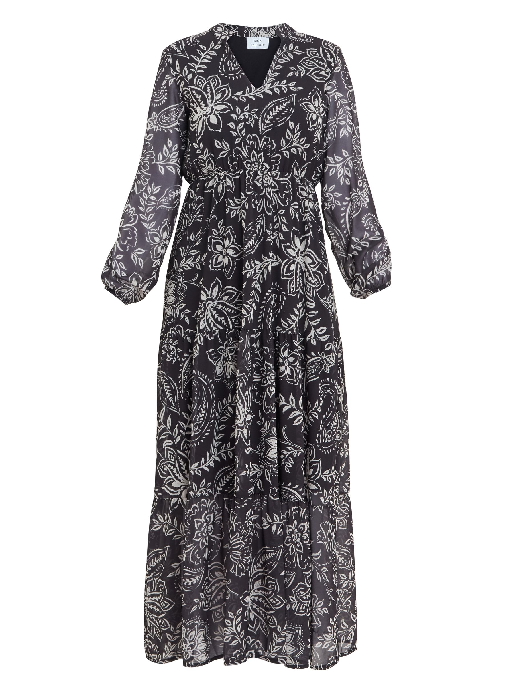 【海外限定】GinaBacconiドレス☆Iona Print Stand Collar Dress Iona Print Stand Collar Dress – Gina Bacconi