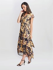 Gina Bacconi Remi Printed Maxi Black Dress - Image 3 of 5