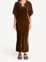 By Malene Birger Brown Rosae Velvet Maxi Dress - Image 1 of 4