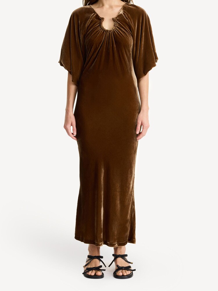 By Malene Birger Brown Rosae Velvet Maxi Dress - Image 1 of 4