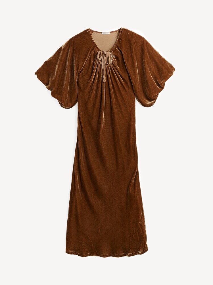 By Malene Birger Brown Rosae Velvet Maxi Dress - Image 4 of 4