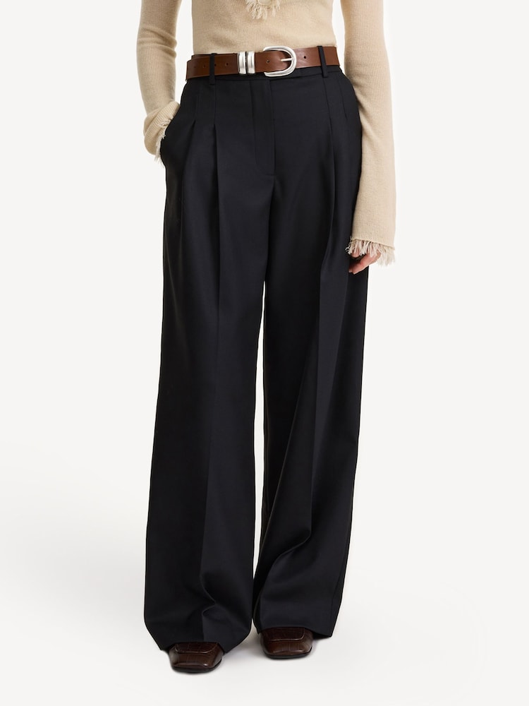 By Malene Birger Black Cymbaria Wide Leg Trousers - Image 1 of 5