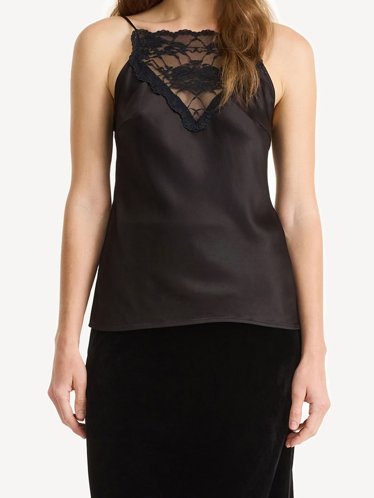 By Malene Birger Black Leeba Lace Tank Top - Image 1 of 6