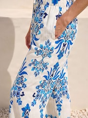 Roman Blue Border Print Trousers - Image 4 of 4