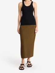 By Malene Birger Brown Fiemme Ribbed Midi Skirt - Image 2 of 6