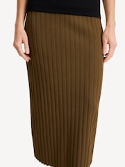 By Malene Birger Brown Fiemme Ribbed Midi Skirt - Image 4 of 6
