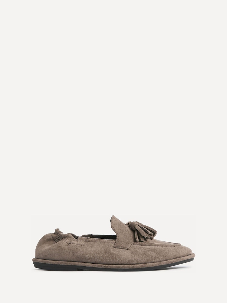 Linzi Mocha Suede Porter Tassel Slip On Loafers - Image 2 of 5 Linzi Mocha Suede Porter Tassel Slip On Loafers - Image 2 of 5