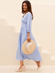 Aspiga Blue Jyoti Printed Rayon Dress - Image 5 of 5