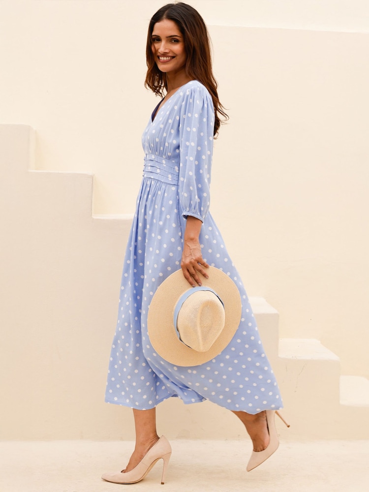 Aspiga Blue Jyoti Printed Rayon Dress - Image 5 of 5 Aspiga Blue Jyoti Printed Rayon Dress - Image 5 of 5