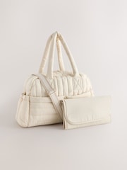 Cream Quilted Baby Changing Bag - Image 1 of 10