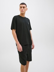 JACK & JONES Black Logo T-Shirt And Short Lounge Set - Image 2 of 6